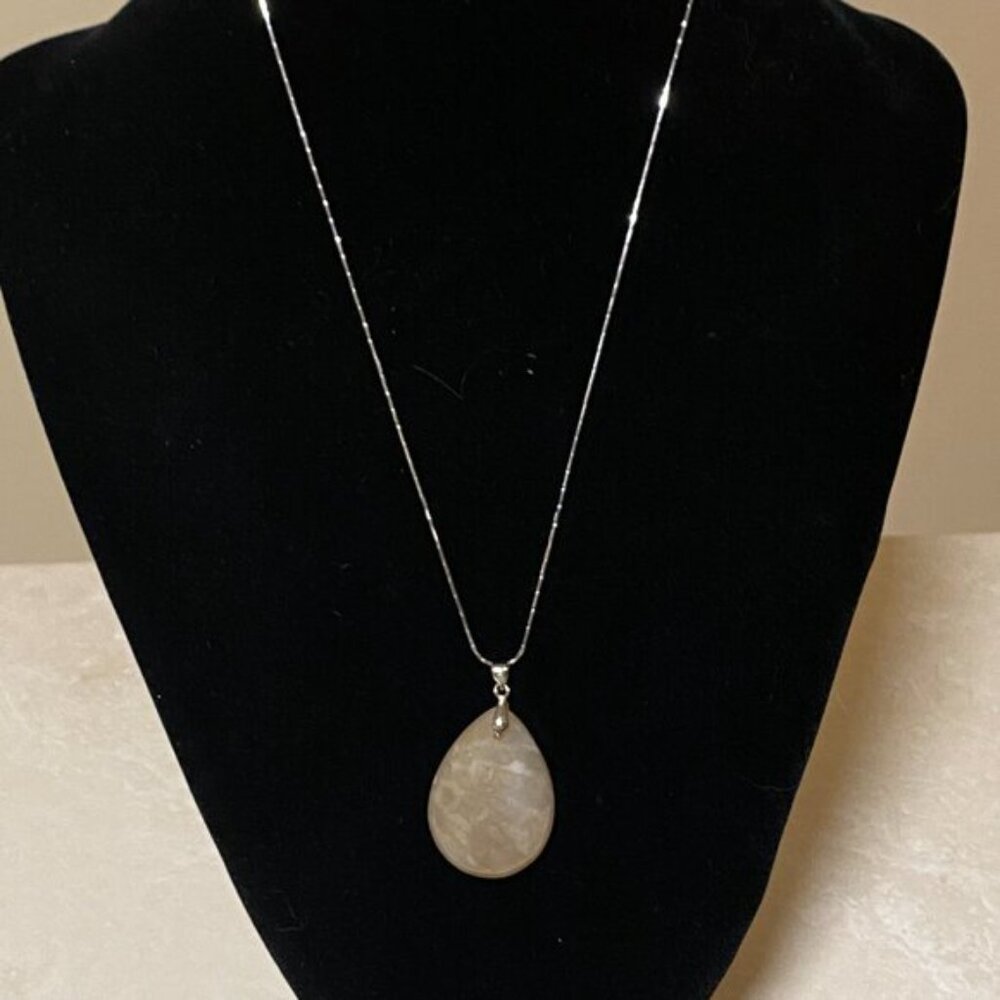 Natural Agate Pendant, Large Genuine Gemstone Water Drop Pendant - Picture 6 of 11